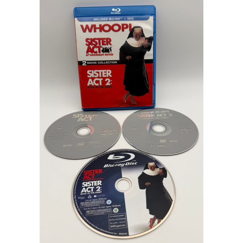 Sister Act 2-Movie Collection Blu-ray DVD 3-Disc Set 20th Anniversary Whoopi